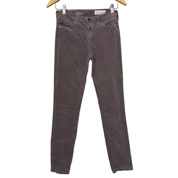 AG Adriano Goldschmied Anthropologie Stevie slim straight Ankle velvet Pants siz - Picture 1 of 9